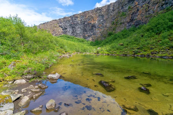 Asbyrgi Canyon Sapato Cavalo Parque Nacional Jokulsargljufur Diamond Circle Norte — Fotografia de Stock