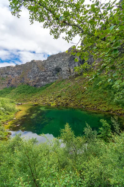 Asbyrgi Ayakkabı Kanyon Jokulsargljufur Milli Parkı Nda Elmas Daire Kuzey — Stok fotoğraf