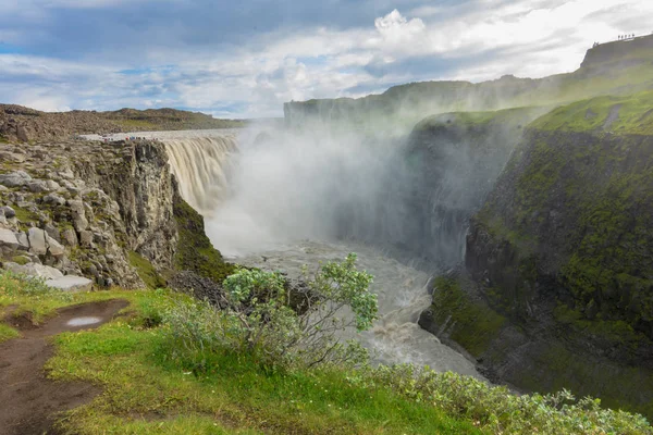 Bela Cachoeira Detifoss Desfiladeiro Parque Nacional Jokulsargljufur Norte Islândia — Fotografia de Stock
