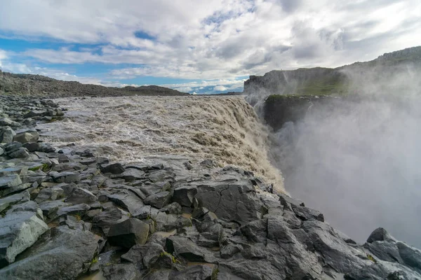 Водопад Детифосс Каньон Национальном Парке Джоколсарглюфур Северной Исландии — стоковое фото