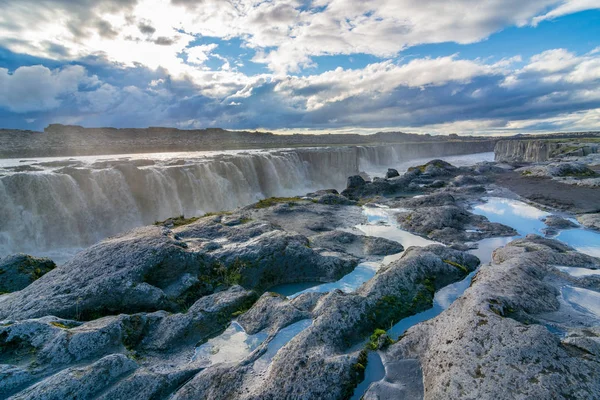 Όμορφη Selfoss Καταρράκτη Και Φαράγγι Στο Jokulsargljufur Εθνικό Πάρκο Στη — Φωτογραφία Αρχείου