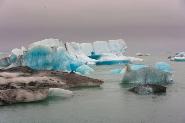 Gelo Azul Famosa Lagoa Glacial Jokulsarlon Braço Enorme Geleira Vatnajokull — Fotografia de Stock