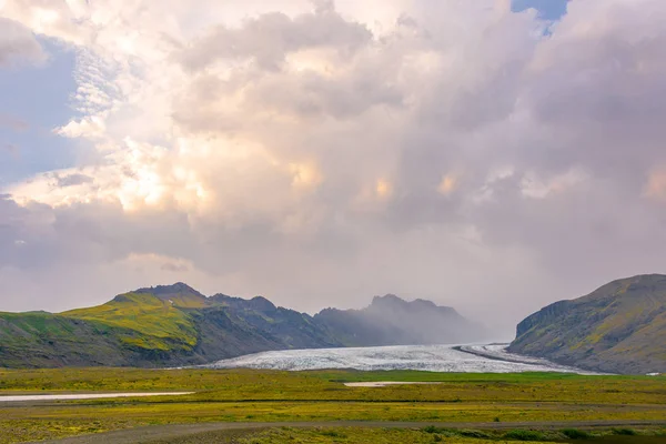 Braço Glacial Glaciar Vatnajokull Islândia Sul Pôr Sol — Fotografia de Stock