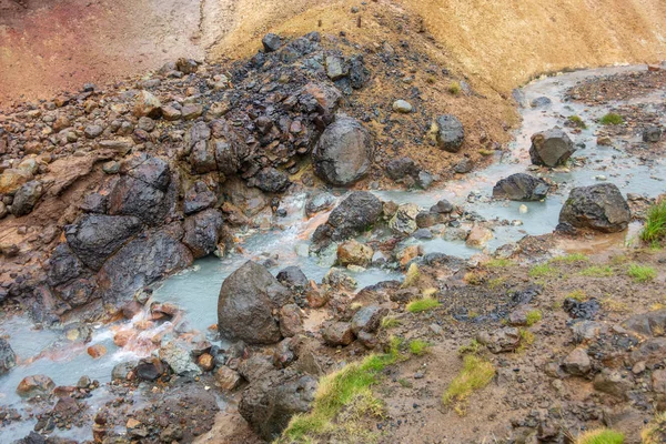 Геотермальное Поле Сельтун Полуострове Рейкьянес Близ Кефлавика Рейкьявика Исландия — стоковое фото