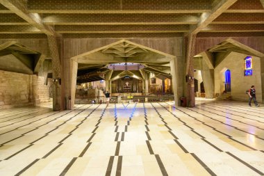 Nazareth, İsrail - 30 Nisan 2016: Duyuru kilise bazilika. Geleneksel olarak burada Gabriel Meryem ortaya çıktı ve o yüksek sesle bildirmek melek İsa Mesih gebe