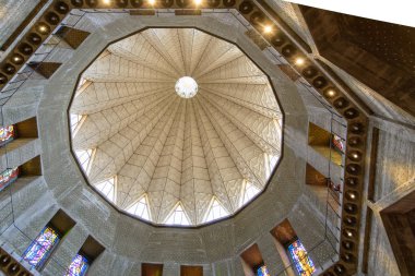 Nazareth, İsrail - 30 Nisan 2016: Duyuru kilise bazilika. Geleneksel olarak burada Gabriel Meryem ortaya çıktı ve o yüksek sesle bildirmek melek İsa Mesih gebe