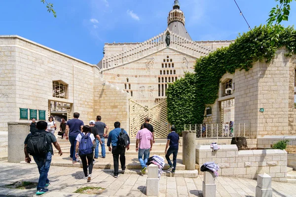 Nazareth Israel Апреля 2016 Года Церковная Базилика Благовещения Традиционно Ангел — стоковое фото