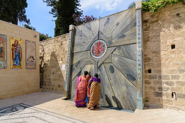 Nazareth Izrael Dubna 2016 Církevní Bazilika Zvěstování Tradičně Zde Anděl — Stock fotografie