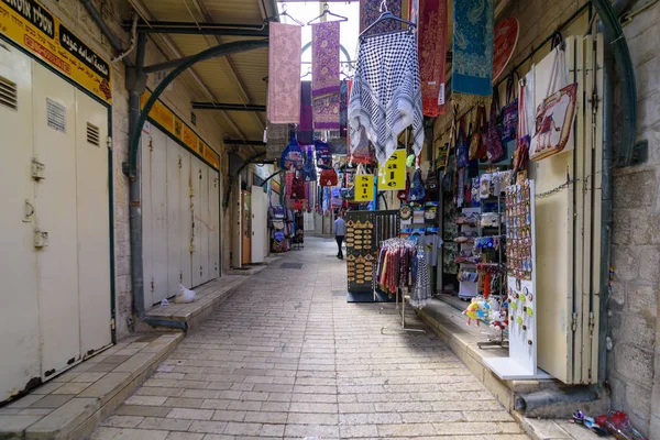 Nazareth Israel Abril 2016 Velho Tradicional Mercado Árabe Nazaré Norte — Fotografia de Stock