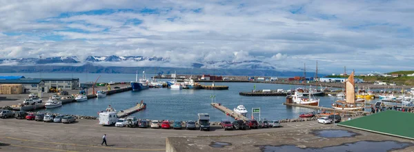 Husavik Iceland Juli 2018 Hamnområdet Den Staden Husavik Norra Island — Stockfoto