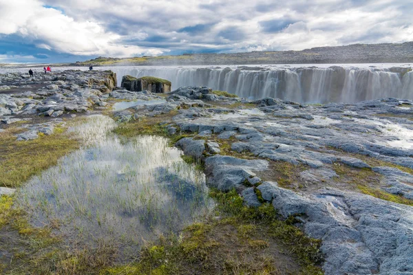 Selfoss Iceland Июля 2018 Года Люди Гастролируют Красивому Водопаду Каньону — стоковое фото