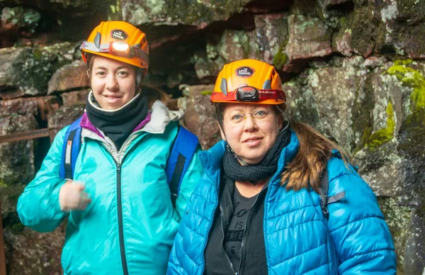 Reykjavik Islândia Ago 2018 Pessoas Que Visitam Túnel Cavernas Tubo — Fotografia de Stock
