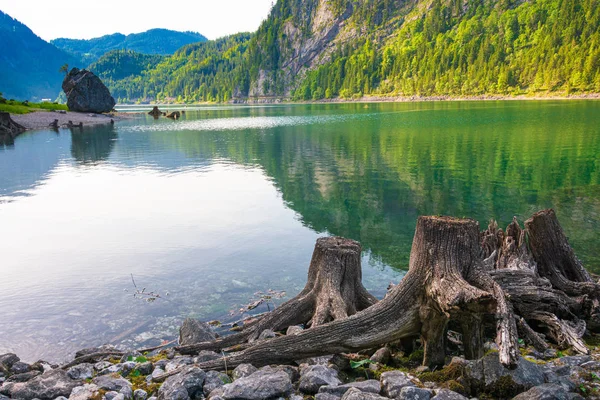Jezioro Gosau (Gosausee) w austriackim powiecie Pojezierza — Zdjęcie stockowe