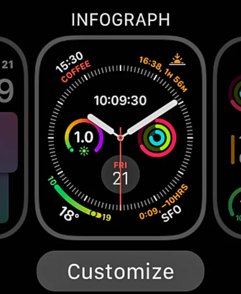 Hoge resolutie Apple Watch Fouth generatie scherm — Stockfoto