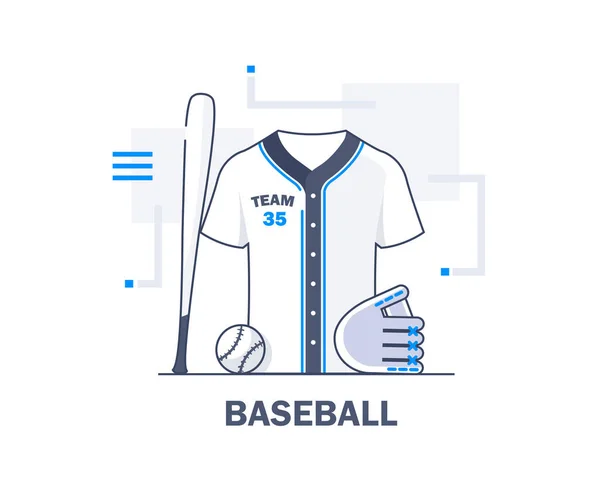 Baseball Uniform Equipment Flat Design Icon Vector Illustration — Stock Vector