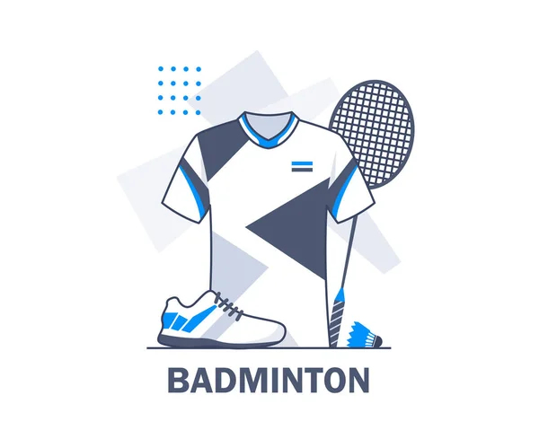 Badminton Αθλητικά Ενδύματα Και Παπούτσια Επίπεδη Σχεδίαση Εικονίδιο Διάνυσμα Εικονογράφηση — Διανυσματικό Αρχείο