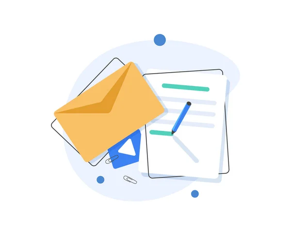 Email Mensagens Campanha Email Marketing Ilustração Vetorial Ícone Design Plano — Vetor de Stock