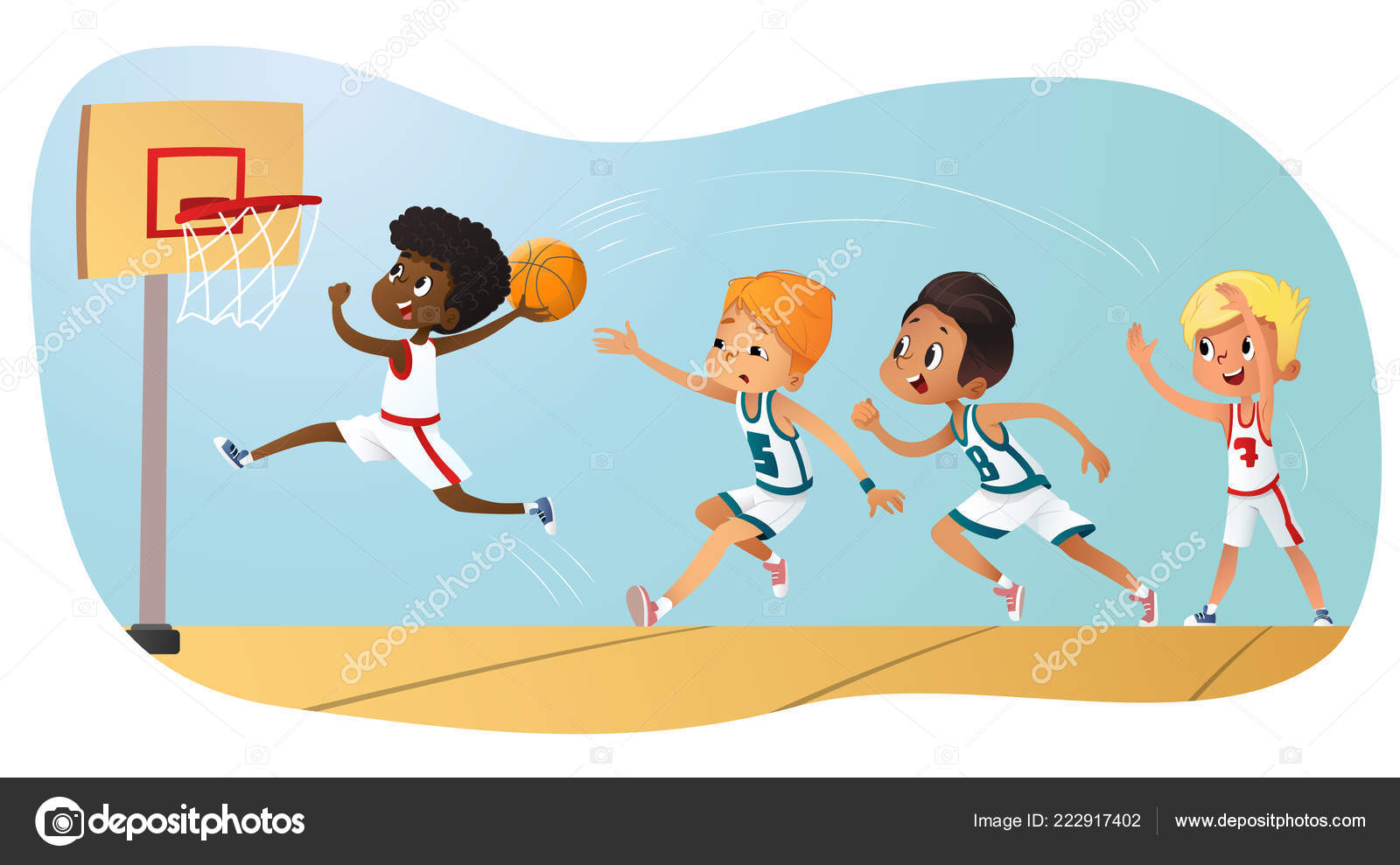 Pessoas jogando basquete na competição imagem vetorial de