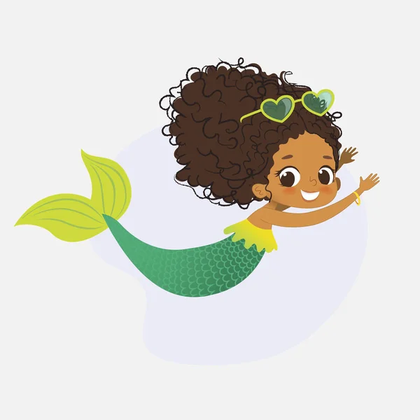 美人鱼非洲字符神话可爱的女孩尼姆 — 图库矢量图片