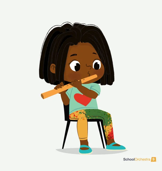 Афро-американская девочка с бедрами играет на Файфе — стоковый вектор