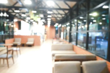 Restoran bokeh ile arka plan bulanık. Cafe shop kahve gıda bokeh bulanık menü yaşam tarzı penceresi ışık iç kalabalık yemek masası bulanıklık