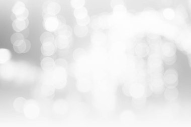 Beyaz gri bokeh arka plan soyut kavramı kopya alanı parlak bulanık ışıklar, Noel arka plan bulanık