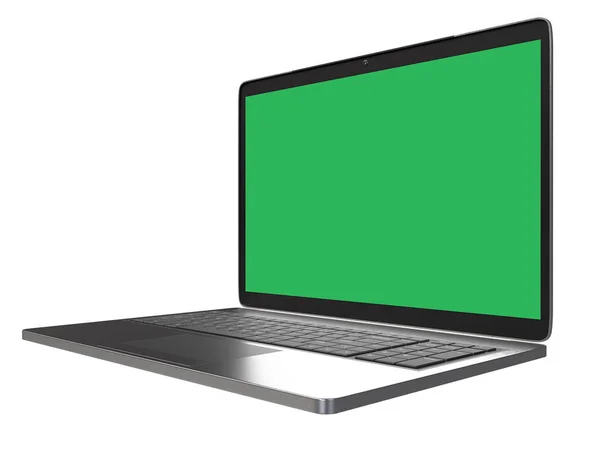 Modern dator laptop isolerad på vit bakgrund med blank skärm för mockup med cliping sökväg — Stockfoto