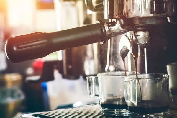 Coffee Machine Pouring Espresso Coffee