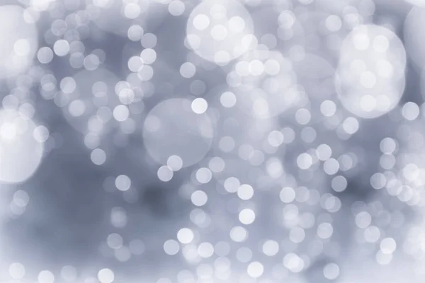 Abstrakcja niewyraźne szary i biały bokeh tło koncepcja kopia miejsce błyszczący niewyraźne lights, tło Boże Narodzenie — Zdjęcie stockowe