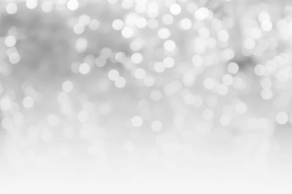 Abstracto borroso gris y blanco bokeh concepto de fondo espacio de copia luces borrosas brillantes, fondo de Navidad — Foto de Stock