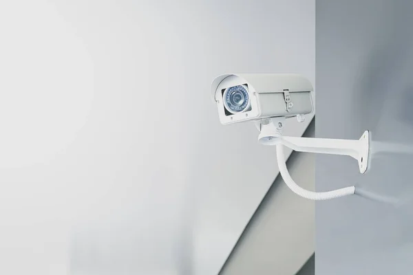 CCTV security camera on wall in the home office for surveillance monitoring home guard system. — Stock Photo, Image