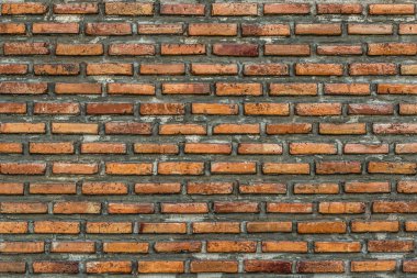 Kırmızı tuğla doku tasarım duvar. Kırmızı tuğla arka plan boş sunumlar ve Web Tasarım için. Bir çok alan metin kompozisyon sanat resim, Web sitesi, dergi veya grafik tasarımı için