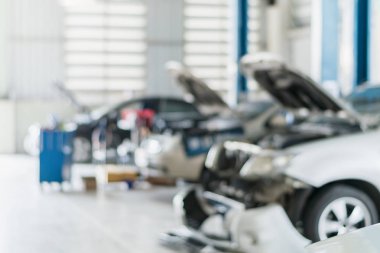 Araba tamir hizmetleri merkezi bulanık kullanmak bize otomobil bakım teknisyeni onarım arka plan