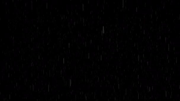 4K Simple rain falling on black abstract background — Stock Video