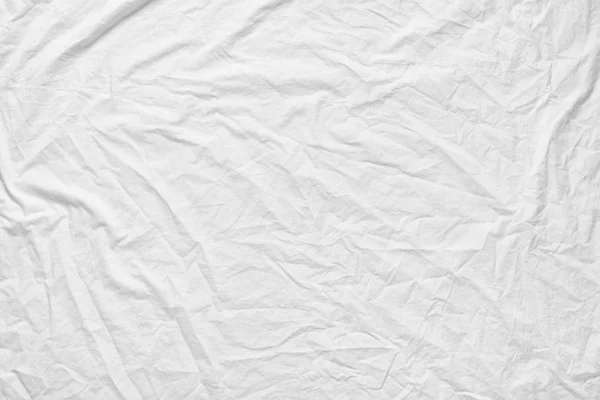 Textura lendária branca textura enrugada, foco suave branco fabic amassado da folha de cama use-nos fundo — Fotografia de Stock