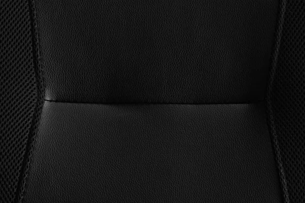 Preto luxo textura de couro fundo superfície simples nos usou pano de fundo ou design de produtos — Fotografia de Stock