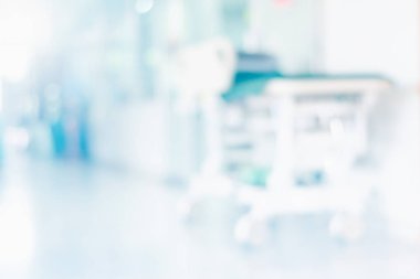 Hastane binası afiş arka plan için Bina Koridoritibaren hasta yatağı Arka Plan ile Soyut bulanık hastane koridoru