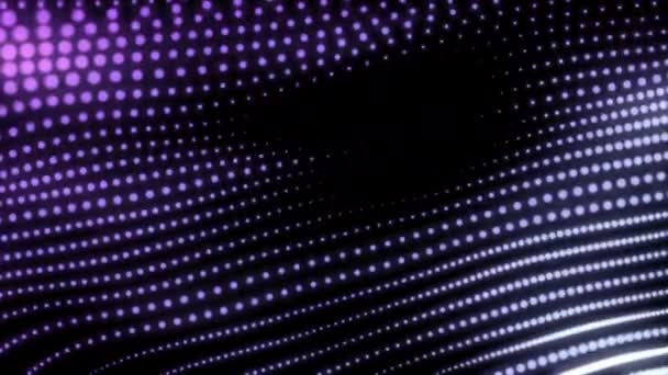 Flux de particules d'ondes numériques Particule de mouvement abstraite pour la conception de toile de fond générée par ordinateur — Video