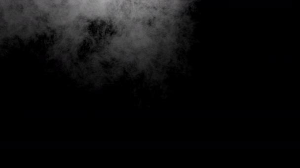 Movimento de nuvem ou fumaça no fundo preto — Vídeo de Stock