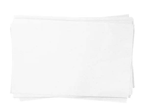 Pila de textura de papeles A4 blancos aislada sobre fondo blanco con ruta de recorte — Foto de Stock