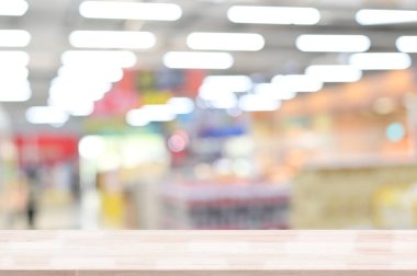 ürün görüntüleme şablonu boş tablo ve arkaplan veya logo veya metin kompozisyon dergisi veya reklam tanıtım grafik tasarımı arka planı için bulanık soyut alışveriş merkezi arka planı.