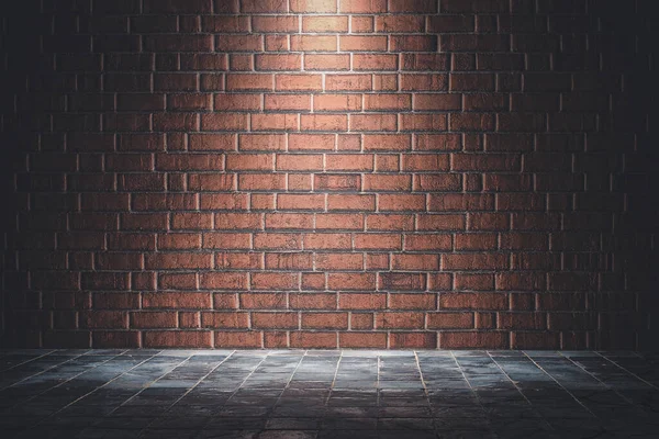 Red Brick Wall Texture Background Ies Light Lot Space Text — 스톡 사진