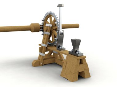 Güç çekiç, Leonardo da Vinci, Codex Madrid ben 0009v.