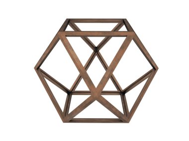 Descriptionhexaedron, Leonardo da Vinci, Gösterim amacıyla Divina Proportione kitabı sayfa 209.