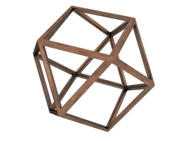 Descriptionhexaedron, Leonardo da Vinci, Gösterim amacıyla Divina Proportione kitabı sayfa 209.