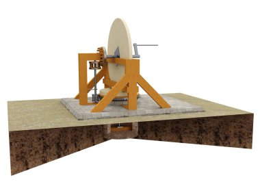 Makine içbükey aynalar, Leonardo da Vinci taşlama için; Codex Atlanticus 0087r.