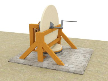 Makine içbükey aynalar, Leonardo da Vinci taşlama için; Codex Atlanticus 0087r.