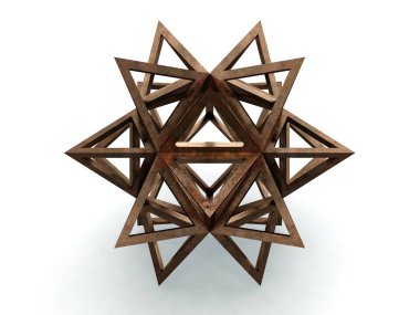 Icofaedron epirmenon Cenon, Leonardo da Vinci, Gösterim amacıyla Divina Proportione kitap sayfa 241. 3D modeli.