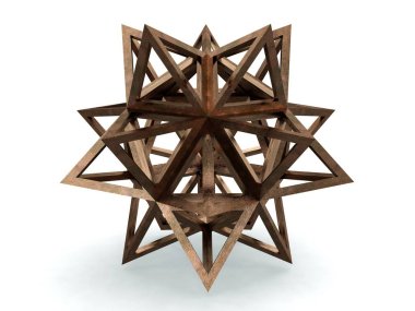 Icofaedron epirmenon Cenon, Leonardo da Vinci, Gösterim amacıyla Divina Proportione kitap sayfa 241. 3D modeli.