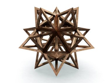 Icofaedron epirmenon Cenon, Leonardo da Vinci, Gösterim amacıyla Divina Proportione kitap sayfa 241. 3D modeli.